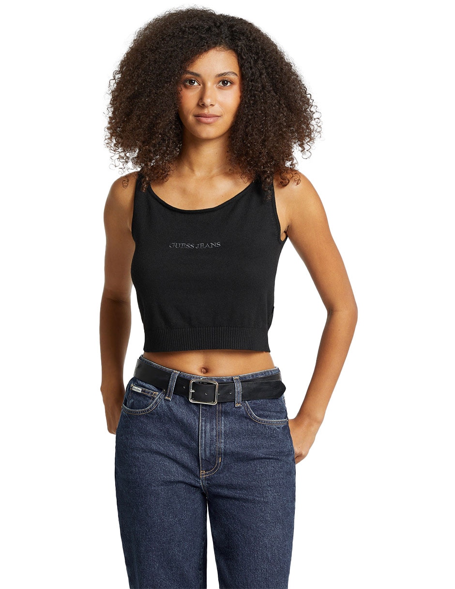 Top cuello redondo