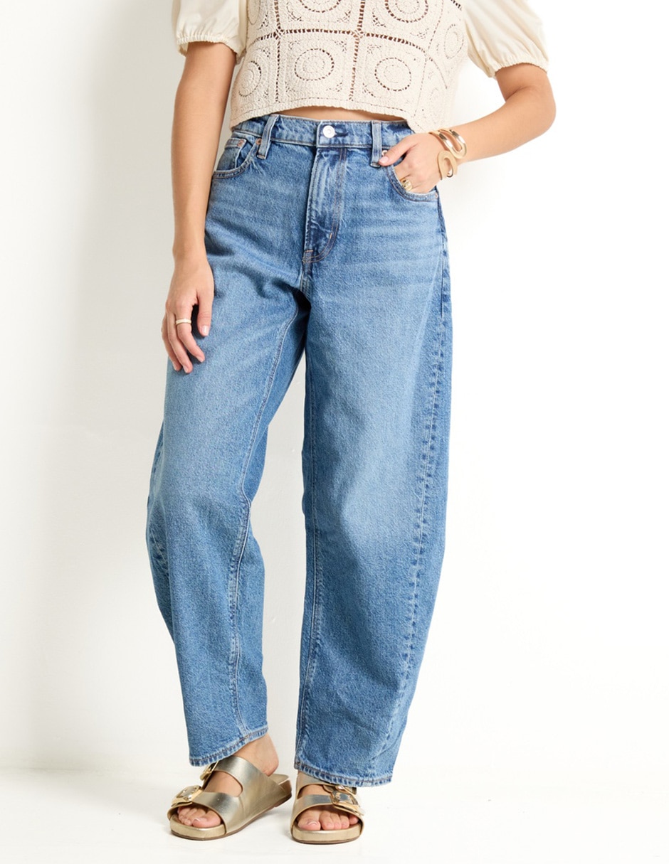 Jeans wide leg corte cintura para mujer Jeans wide leg corte cintura para mujer
