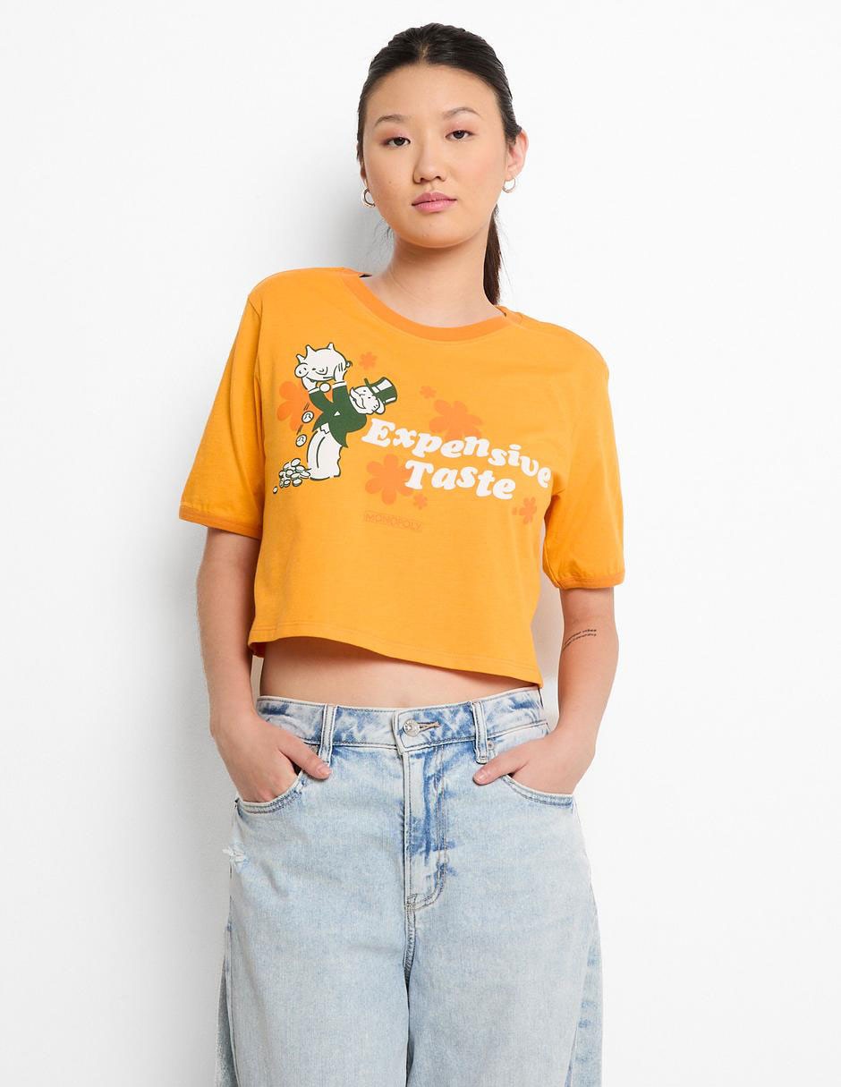 Playera manga corta cuello redondo para mujer