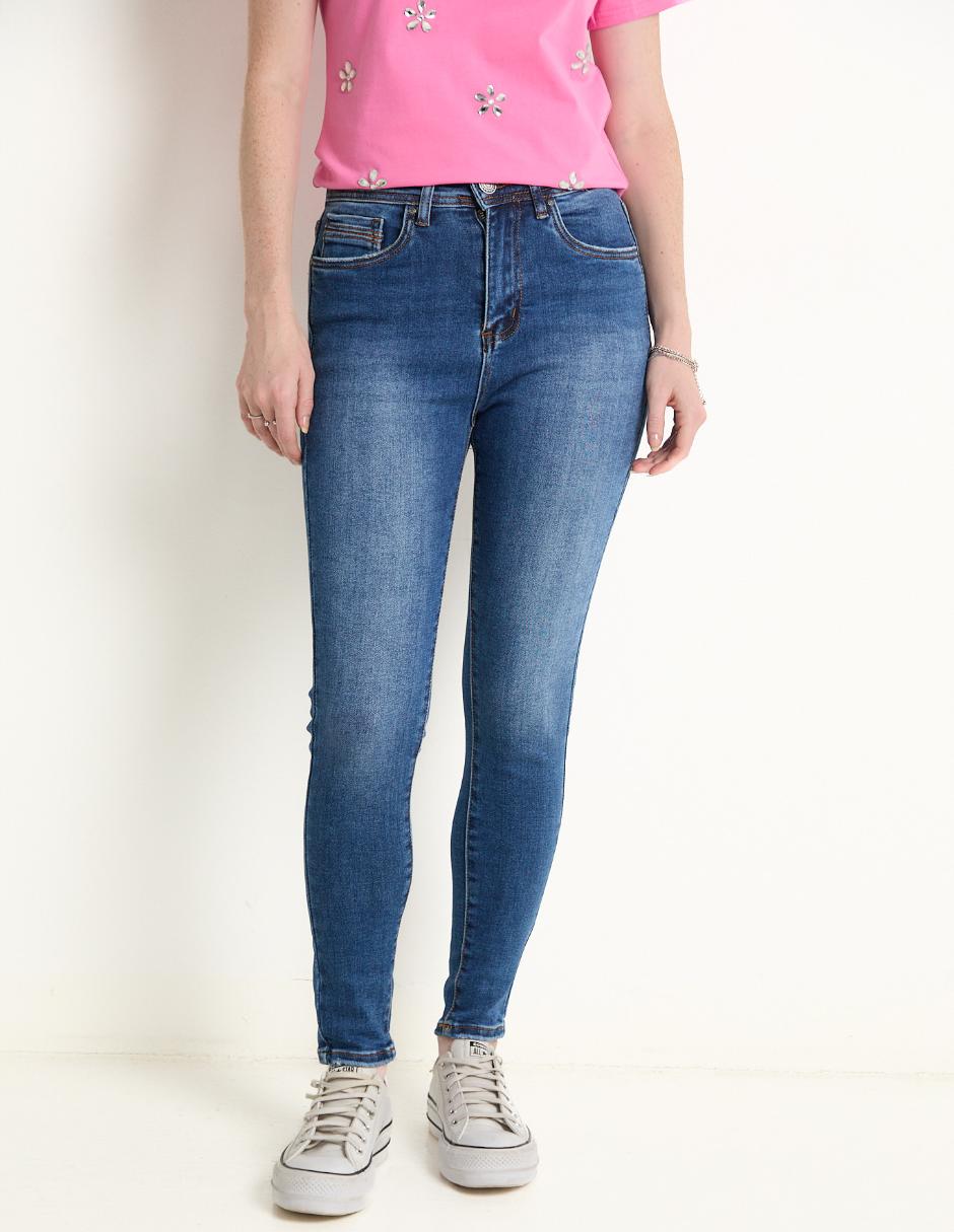 Jeans skinny corte cintura para mujer Jeans skinny corte cintura para mujer