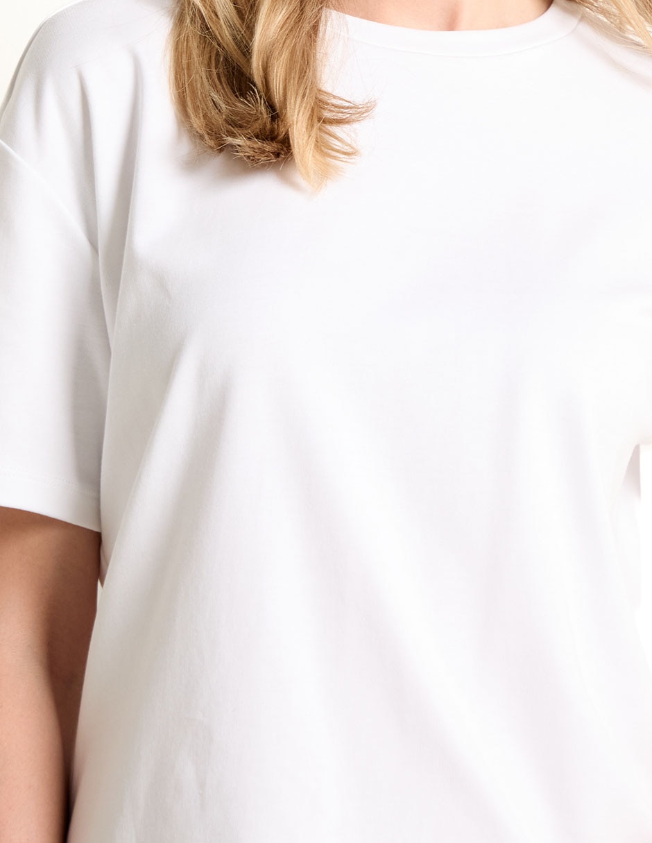Playera manga corta cuello redondo para mujer 4
