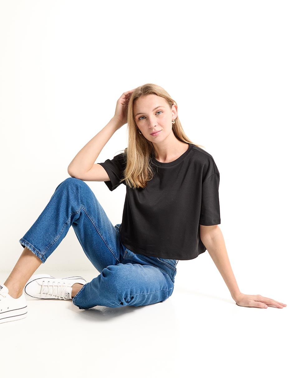 Playera manga corta cuello redondo para mujer Playera manga corta cuello redondo para mujer