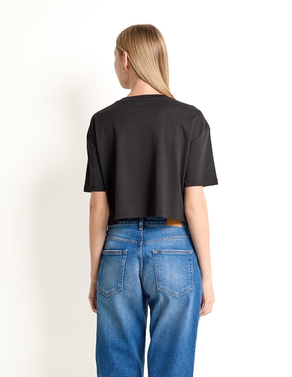 Playera manga corta cuello redondo para mujer 2