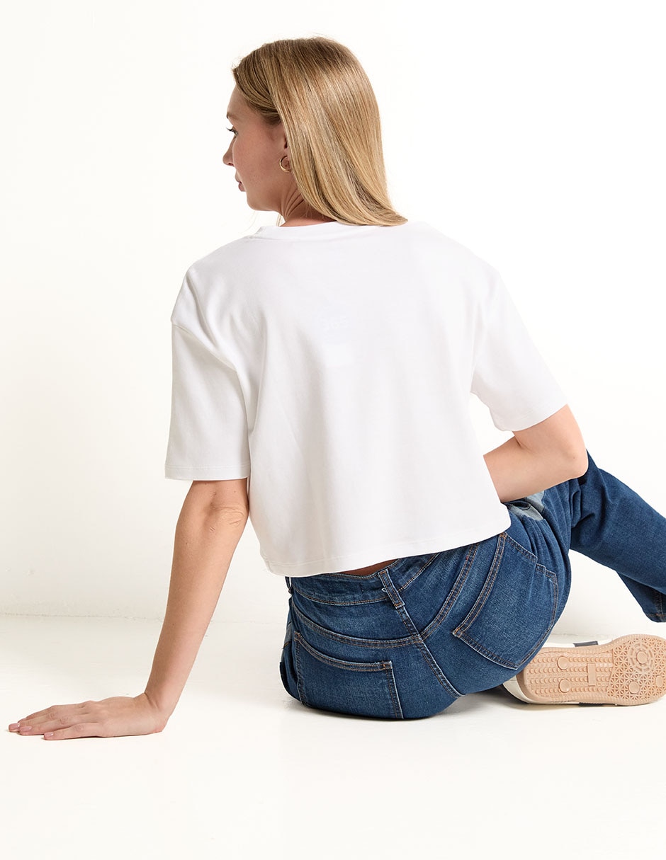 Playera manga corta cuello redondo para mujer 2