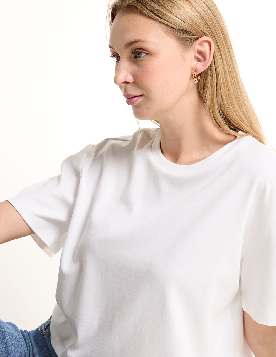 Playera manga corta cuello redondo para mujer 4