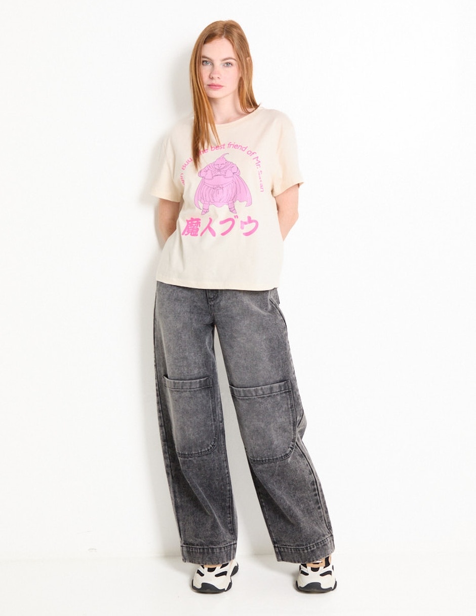 Playera manga corta Majin Buu cuello redondo para mujer 3