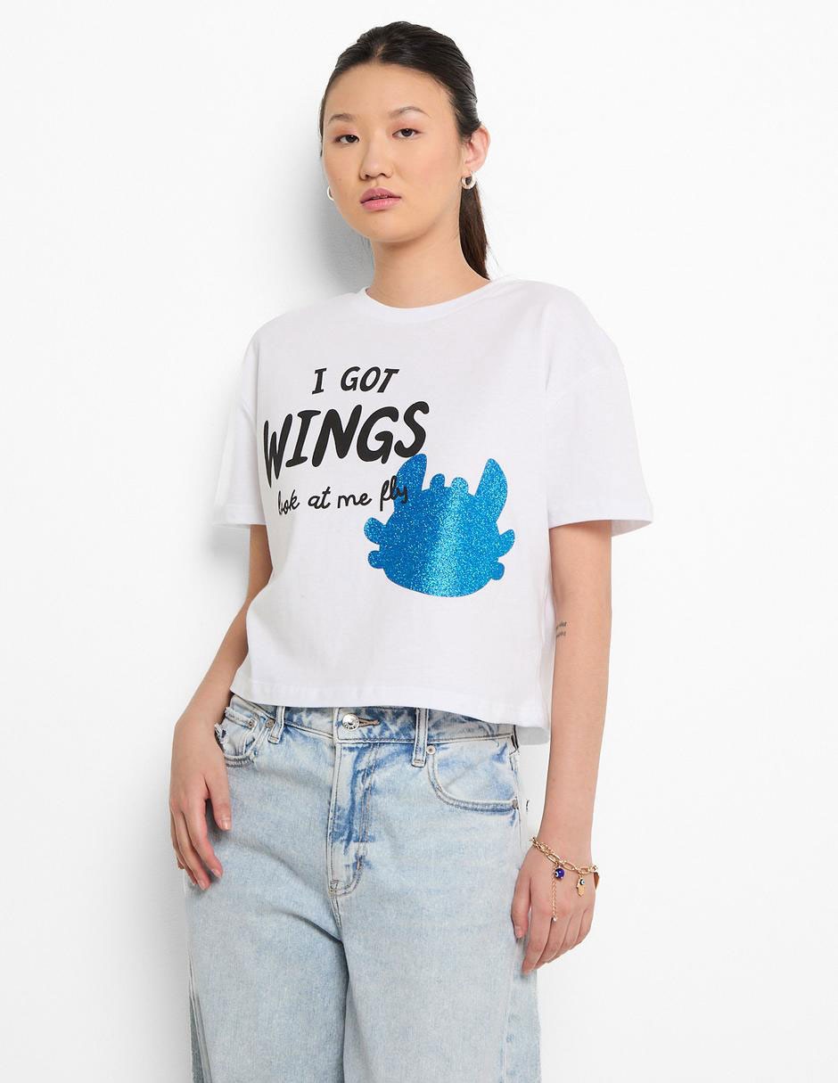 Playera manga corta cuello redondo para mujer