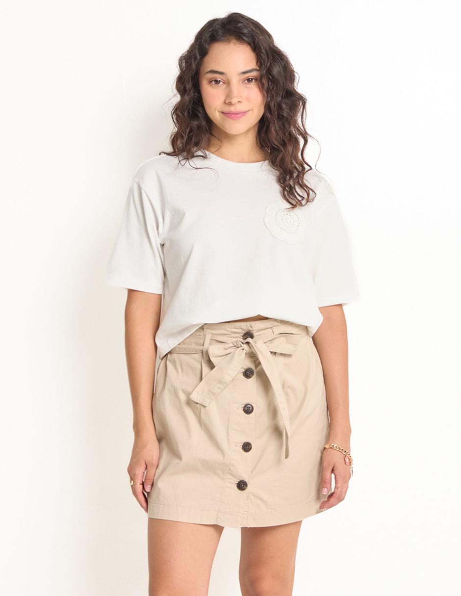 Falda short corta a la cintura