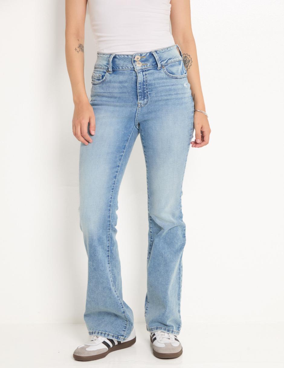 Jeans flare corte cintura alta para mujer