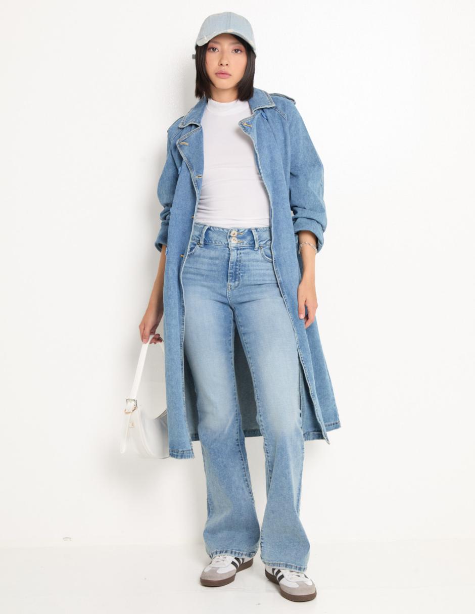 Jeans flare corte cintura alta para mujer 3
