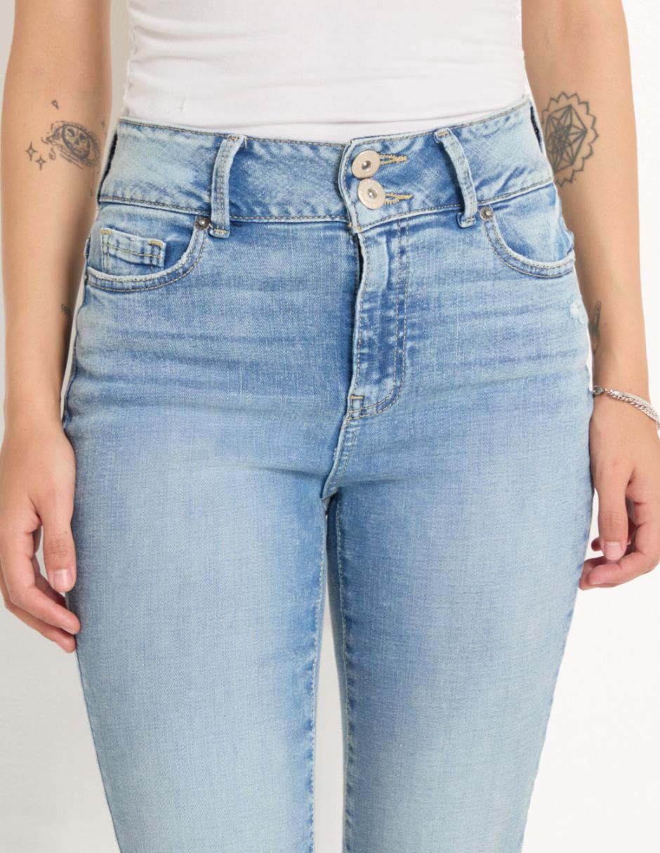 Jeans flare corte cintura alta para mujer 4