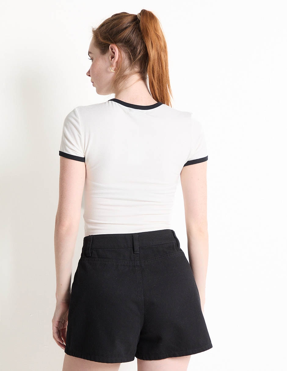 Playera manga corta cuello redondo para mujer 2
