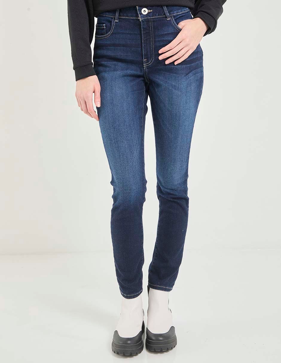 Jeans skinny corte cintura para mujer