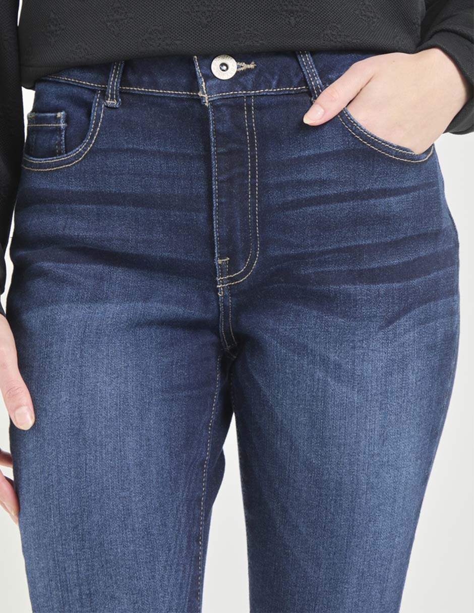 Jeans skinny corte cintura para mujer 4