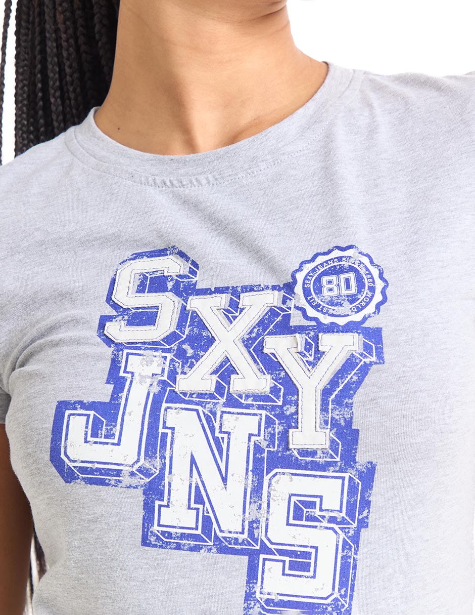 Playera manga corta cuello redondo para mujer 4
