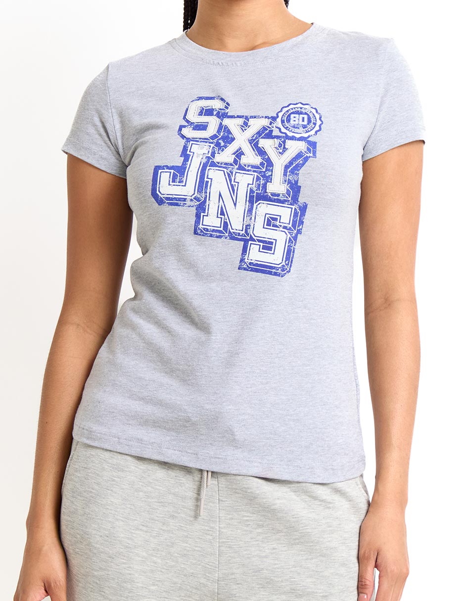 Playera manga corta cuello redondo para mujer 5