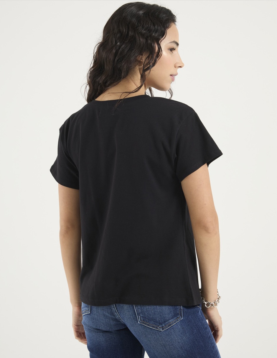 Playera manga corta cuello redondo para mujer 2