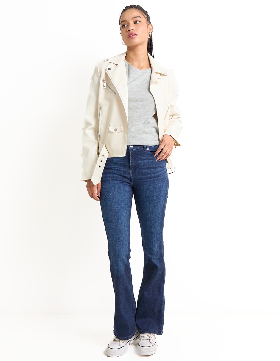 Jeans bota corte cintura alta para mujer 3