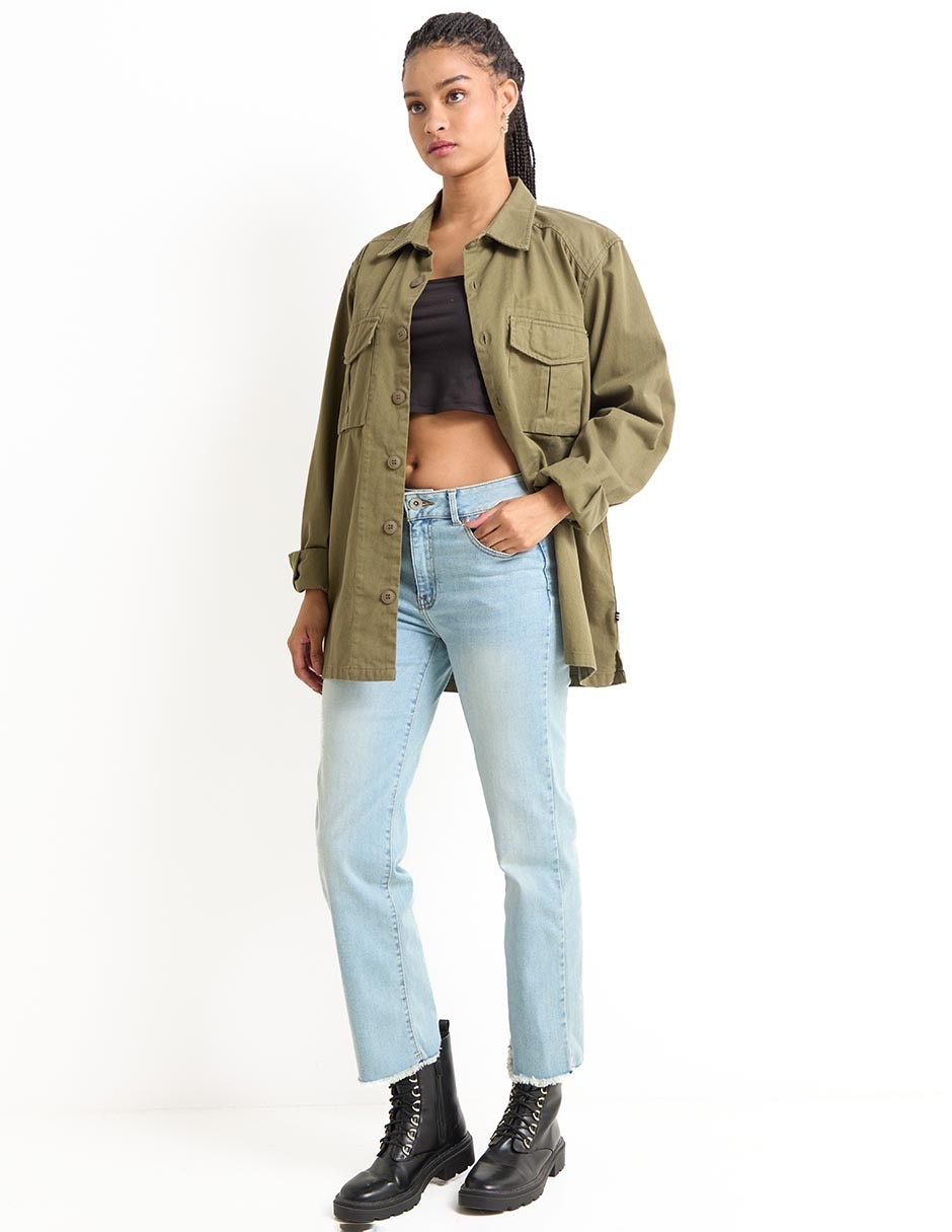 Jeans straight corte cintura para mujer 3