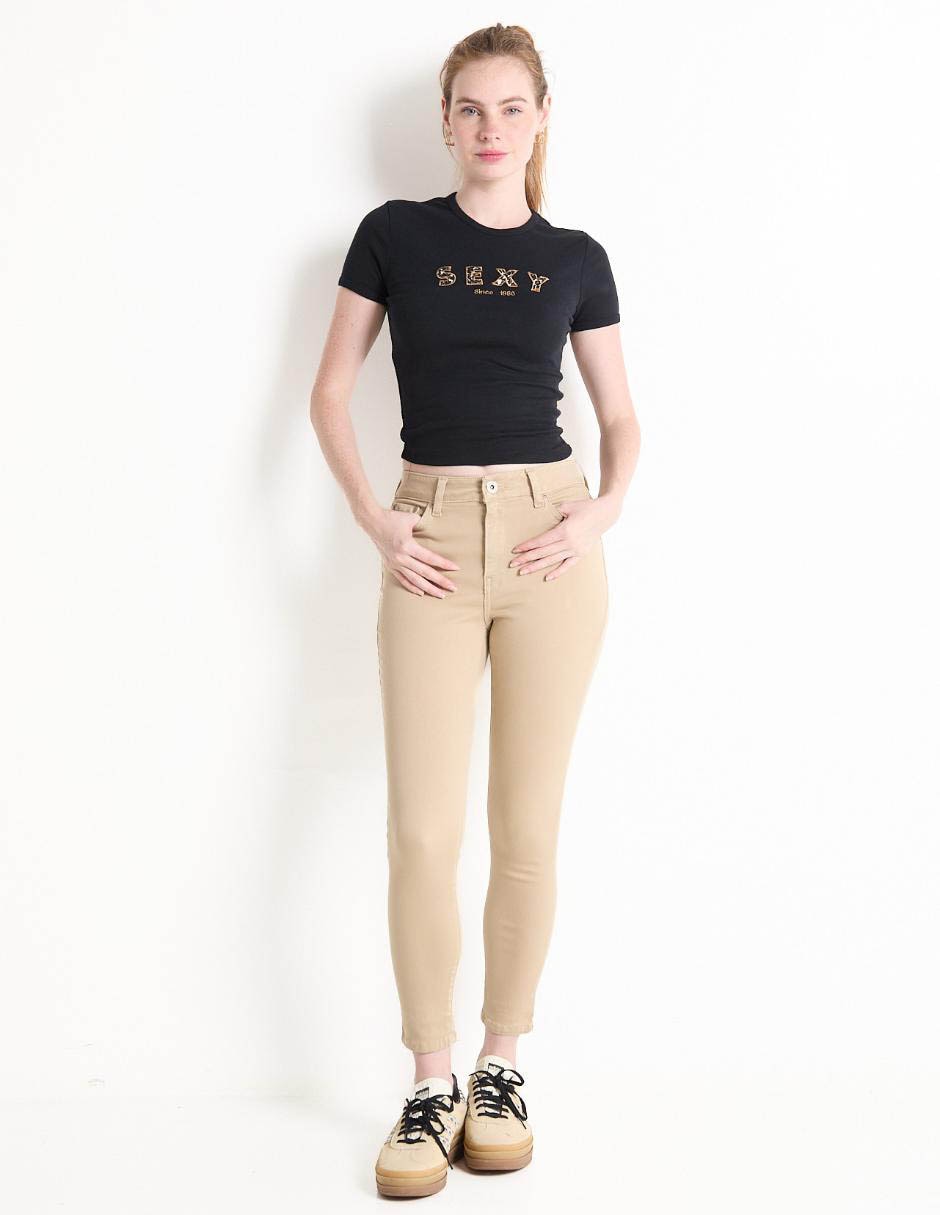 Jeans skinny corte media cintura para mujer 3