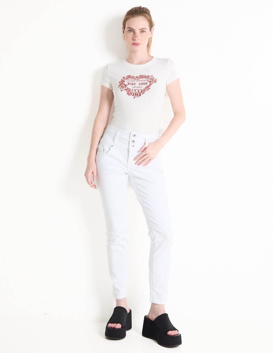 Playera manga corta cuello redondo para mujer 3