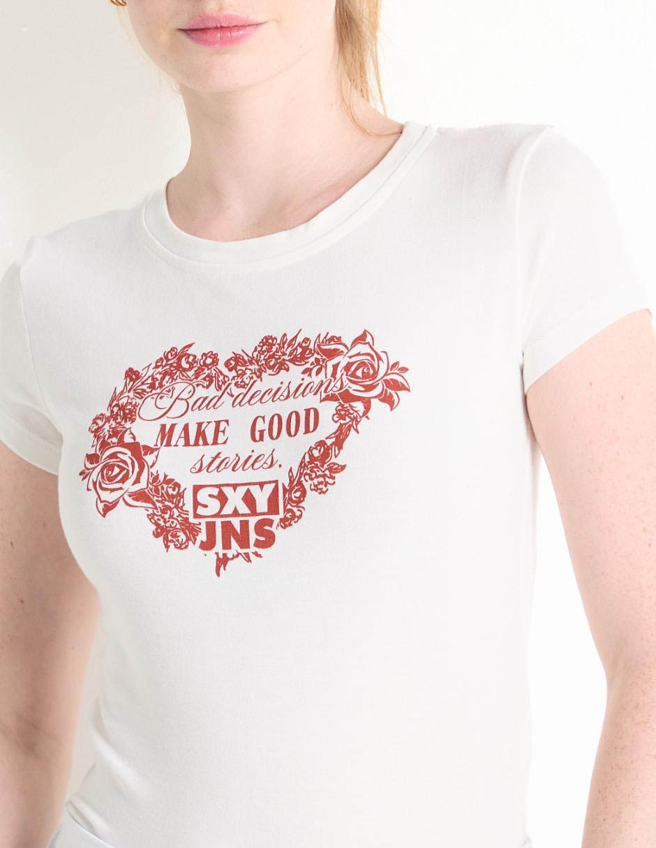 Playera manga corta cuello redondo para mujer 4