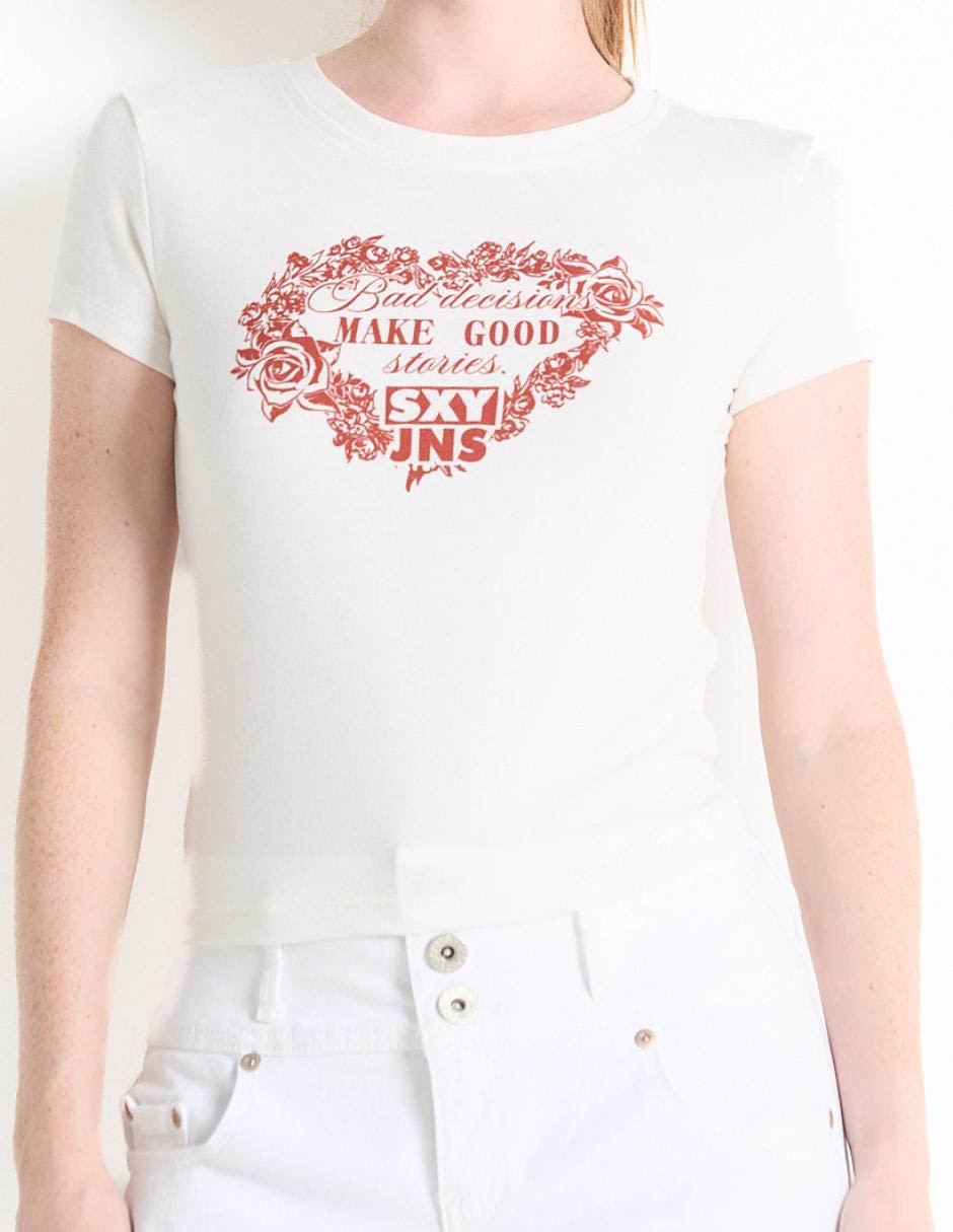 Playera manga corta cuello redondo para mujer 5