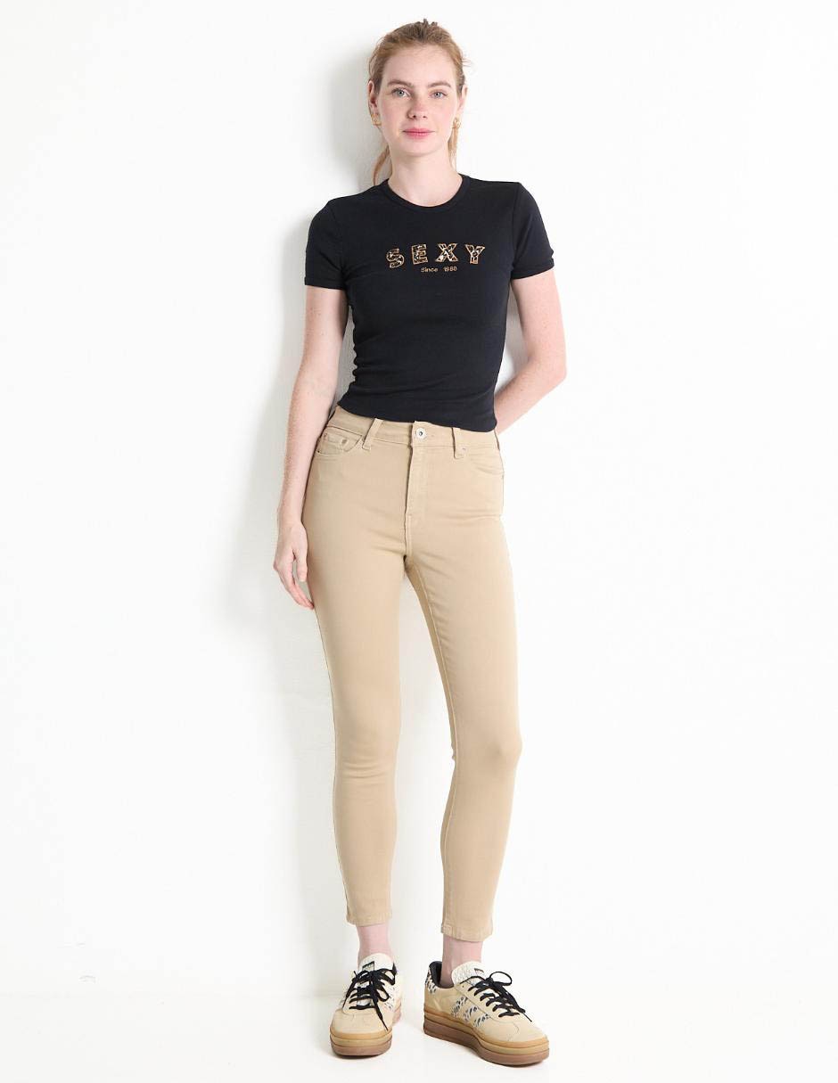 Playera manga corta cuello redondo para mujer 3