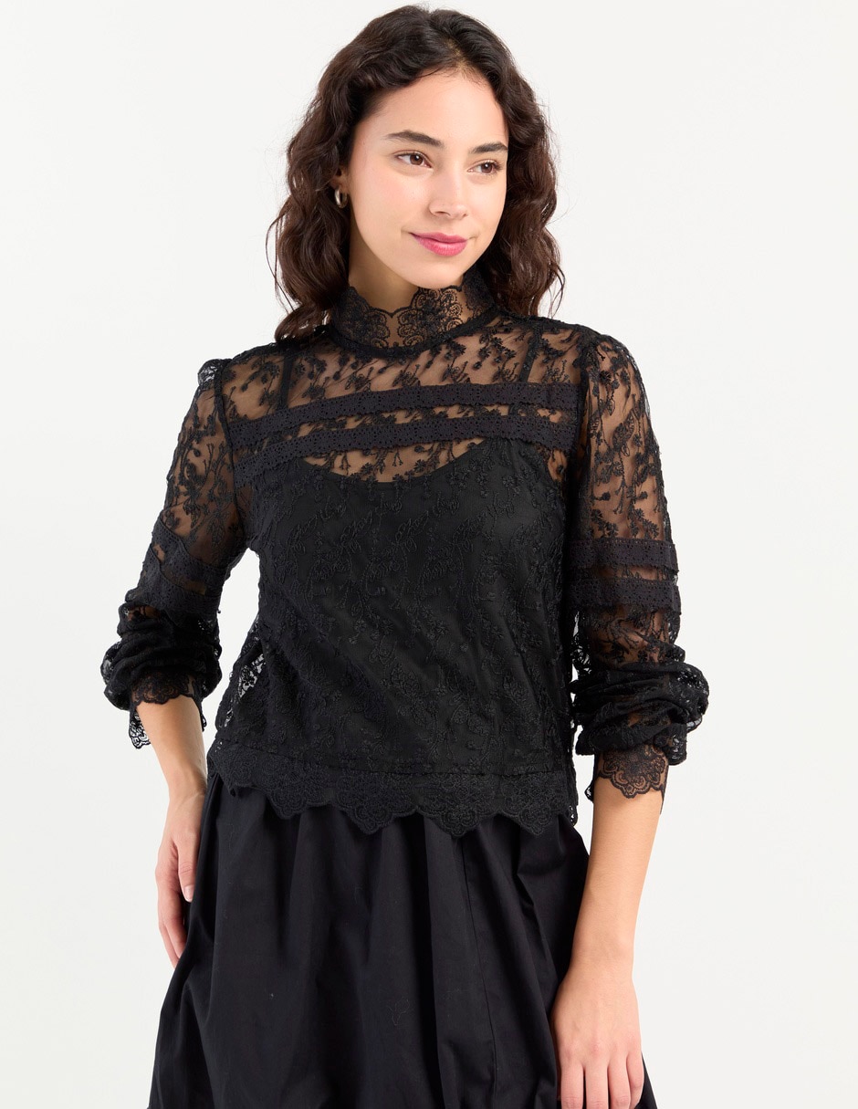 Blusa manga larga para mujer