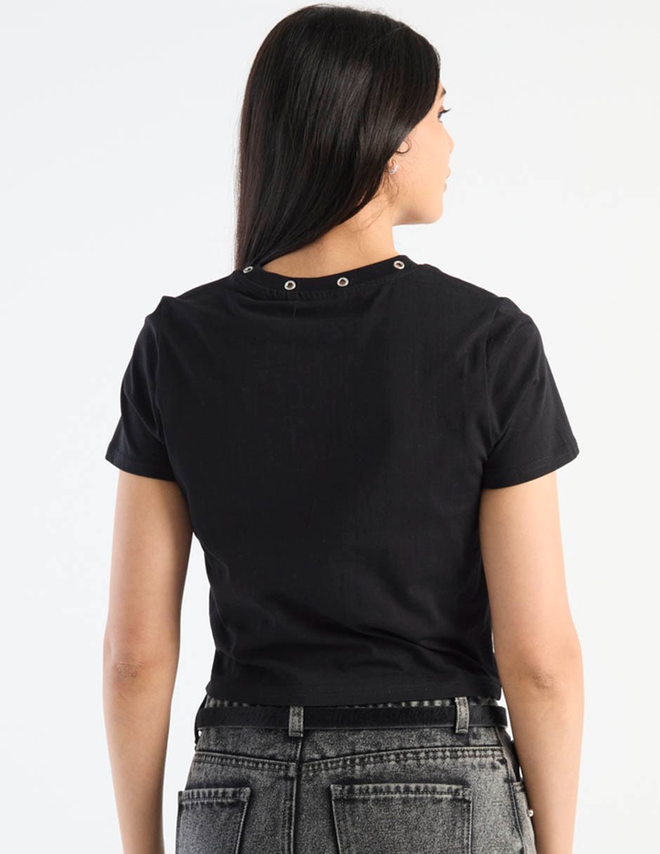 Playera manga corta cuello redondo para mujer 2