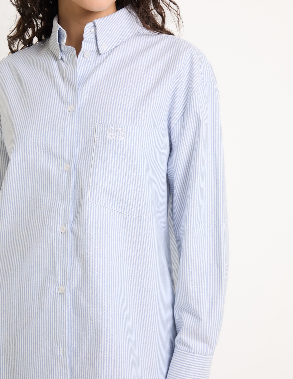 Blusa camisera manga larga para mujer 4