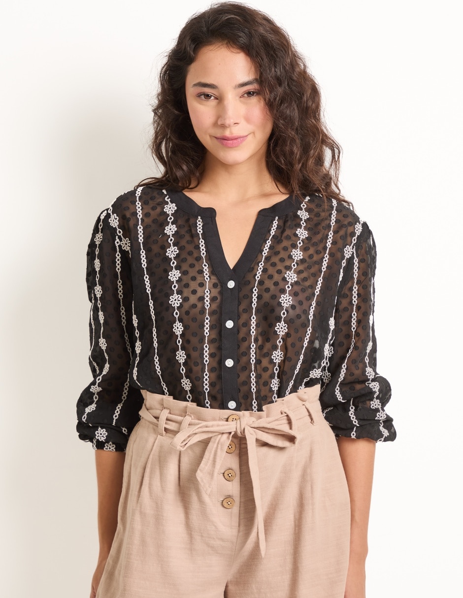 Blusa manga larga para mujer