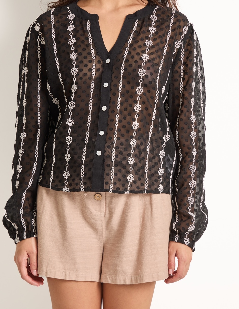 Blusa manga larga para mujer 5