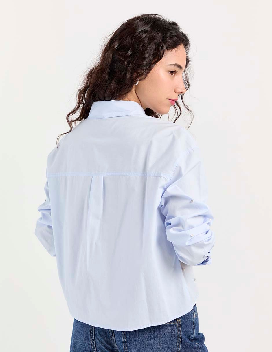 Blusa camisera manga larga para mujer 2