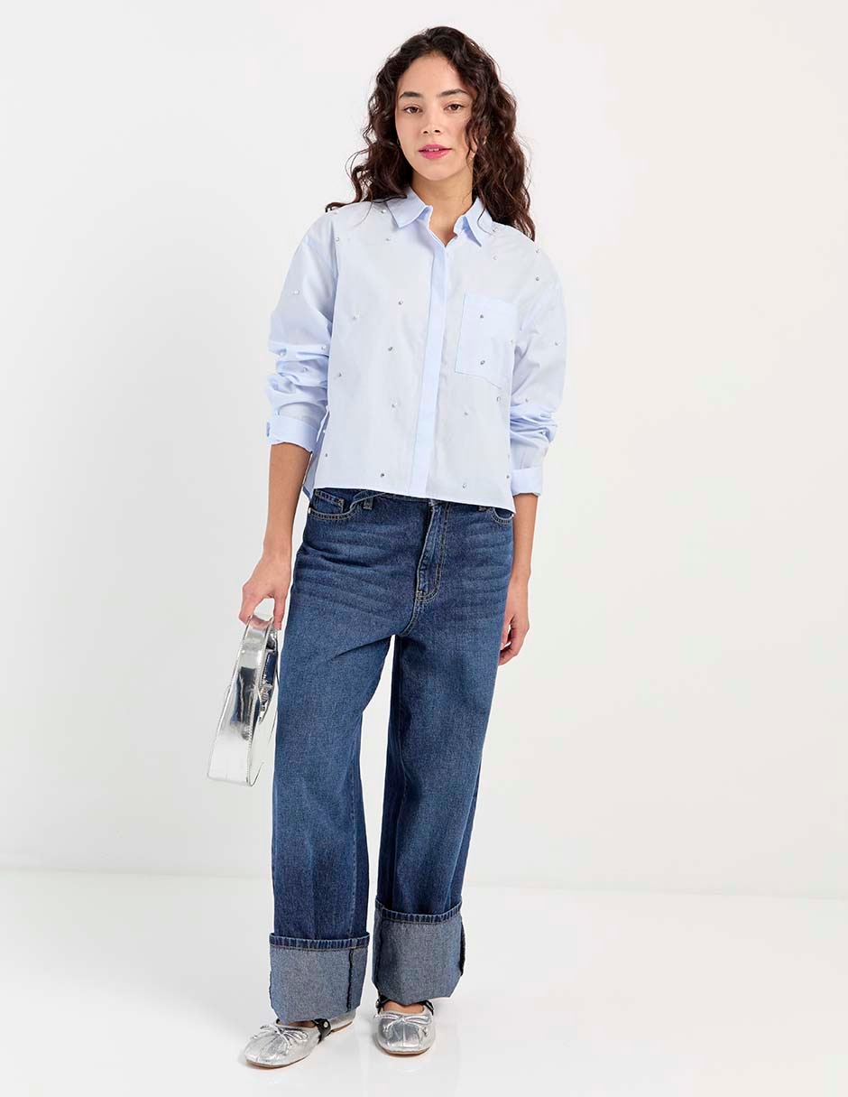 Blusa camisera manga larga para mujer 3