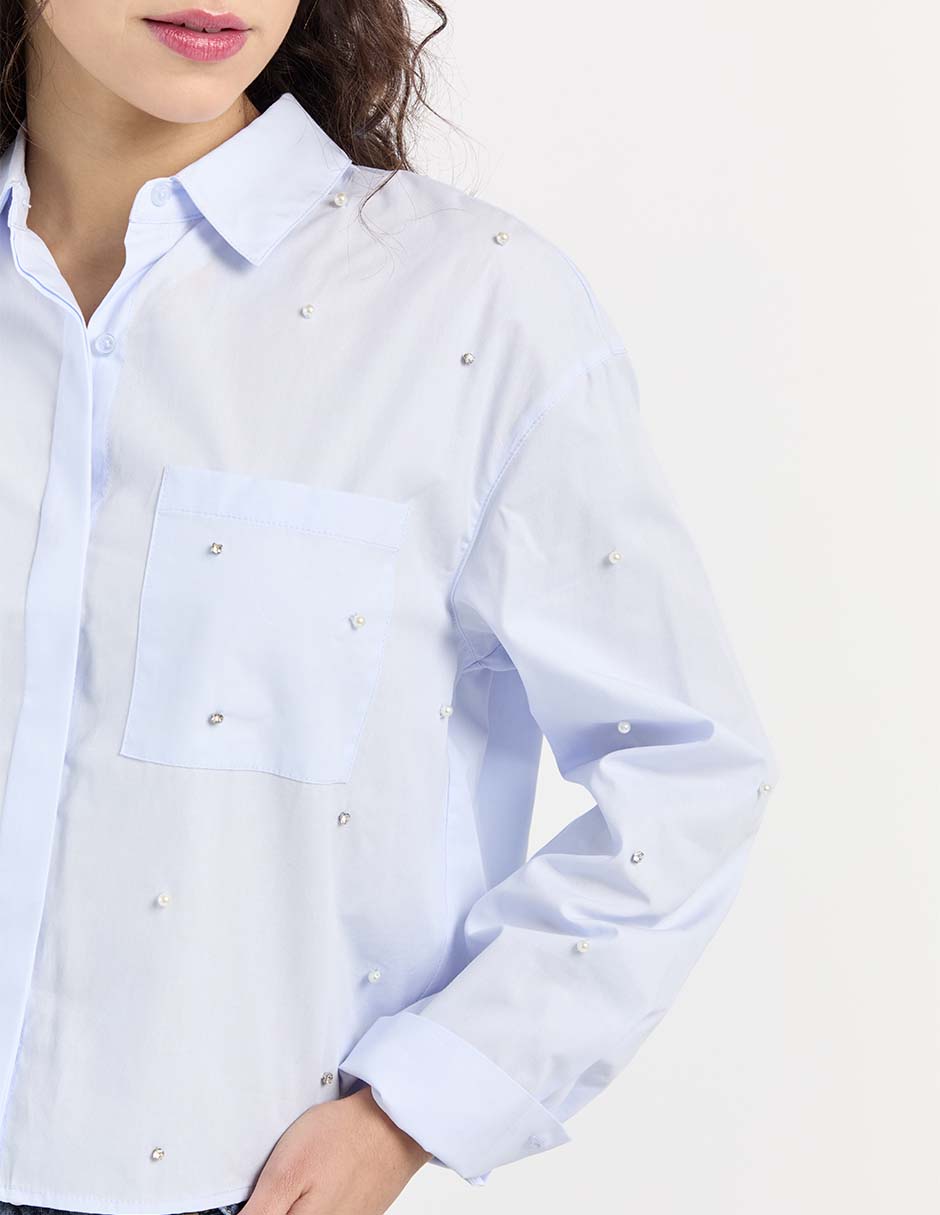 Blusa camisera manga larga para mujer 4