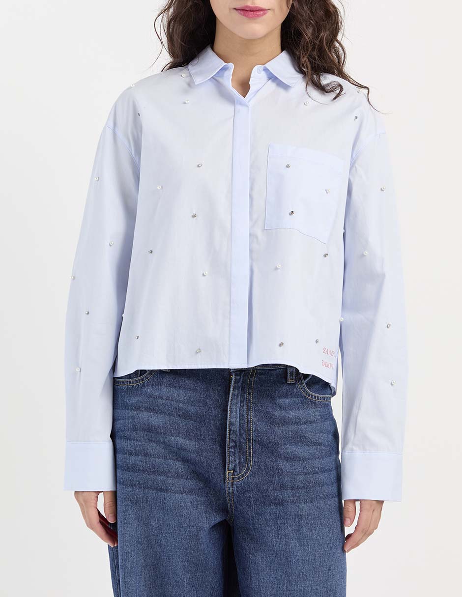 Blusa camisera manga larga para mujer 5