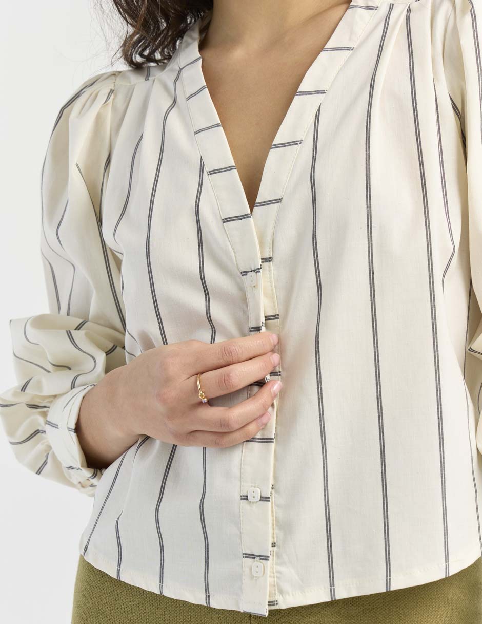 Blusa camisera manga larga para mujer 4