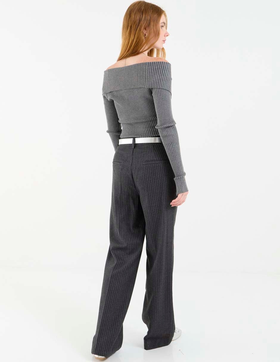 Pantalón de vestir wide leg para mujer 2