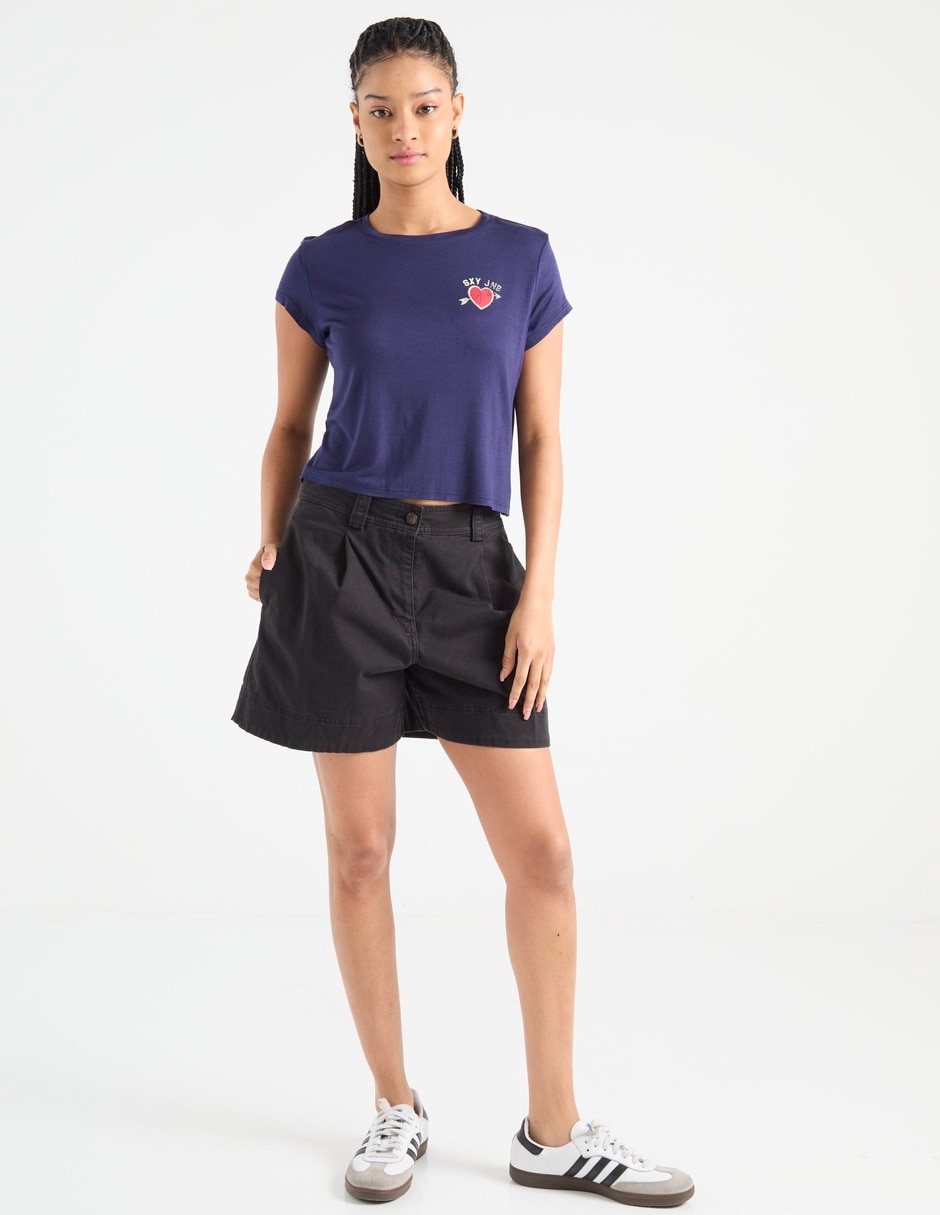 Playera manga corta cuello redondo para mujer 3