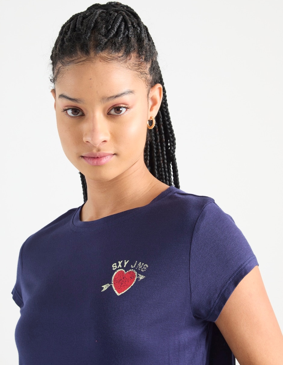 Playera manga corta cuello redondo para mujer 4