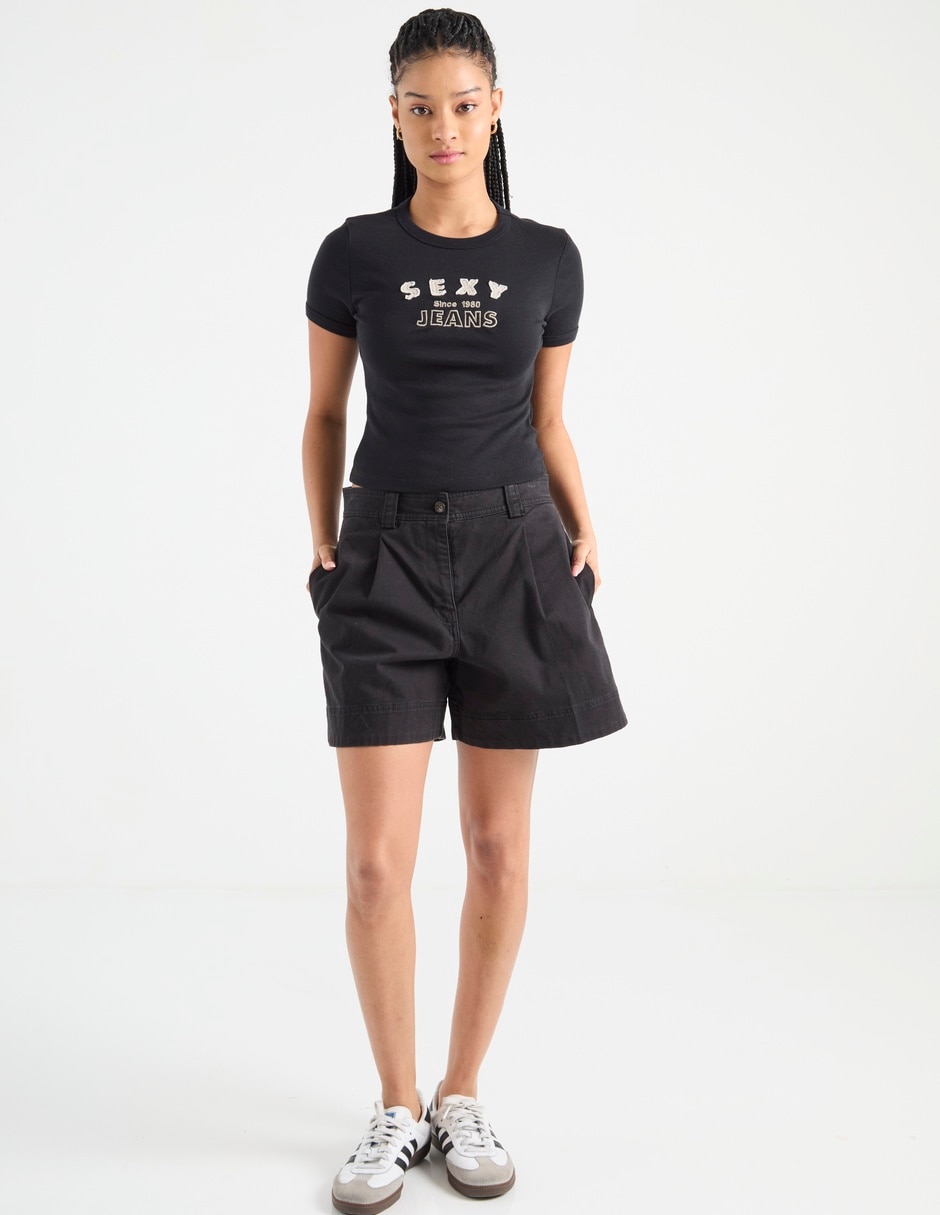Playera manga corta cuello redondo para mujer 3