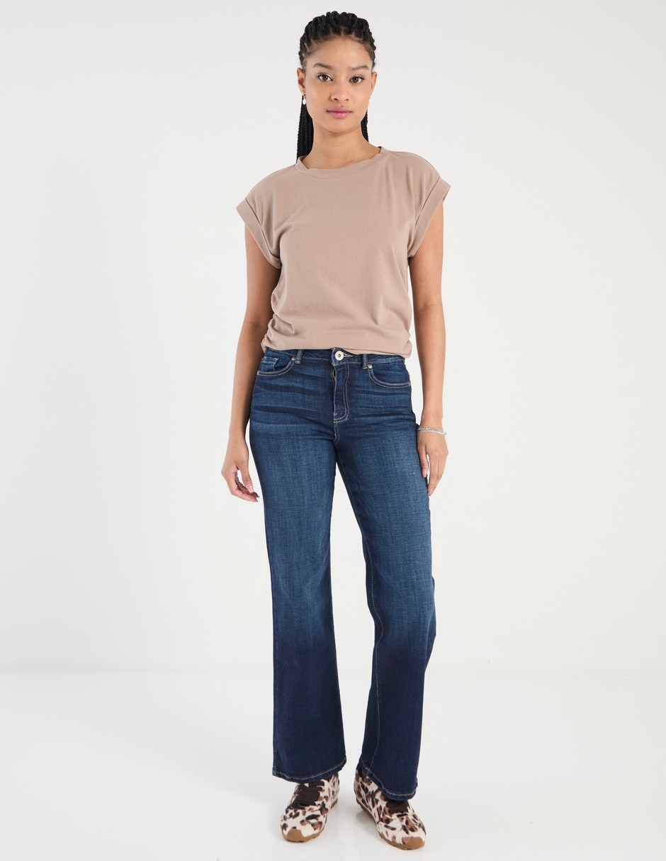 Jeans flare corte cintura para mujer 3