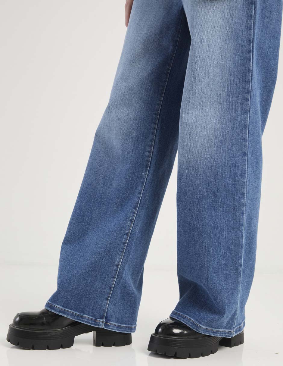 Jeans amplio SXYJM038 corte cintura alta para mujer 5