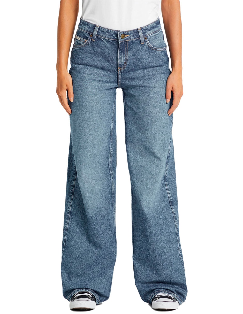 Jeans amplio w4ba0yd5cc4-gjus corte cintura para mujer