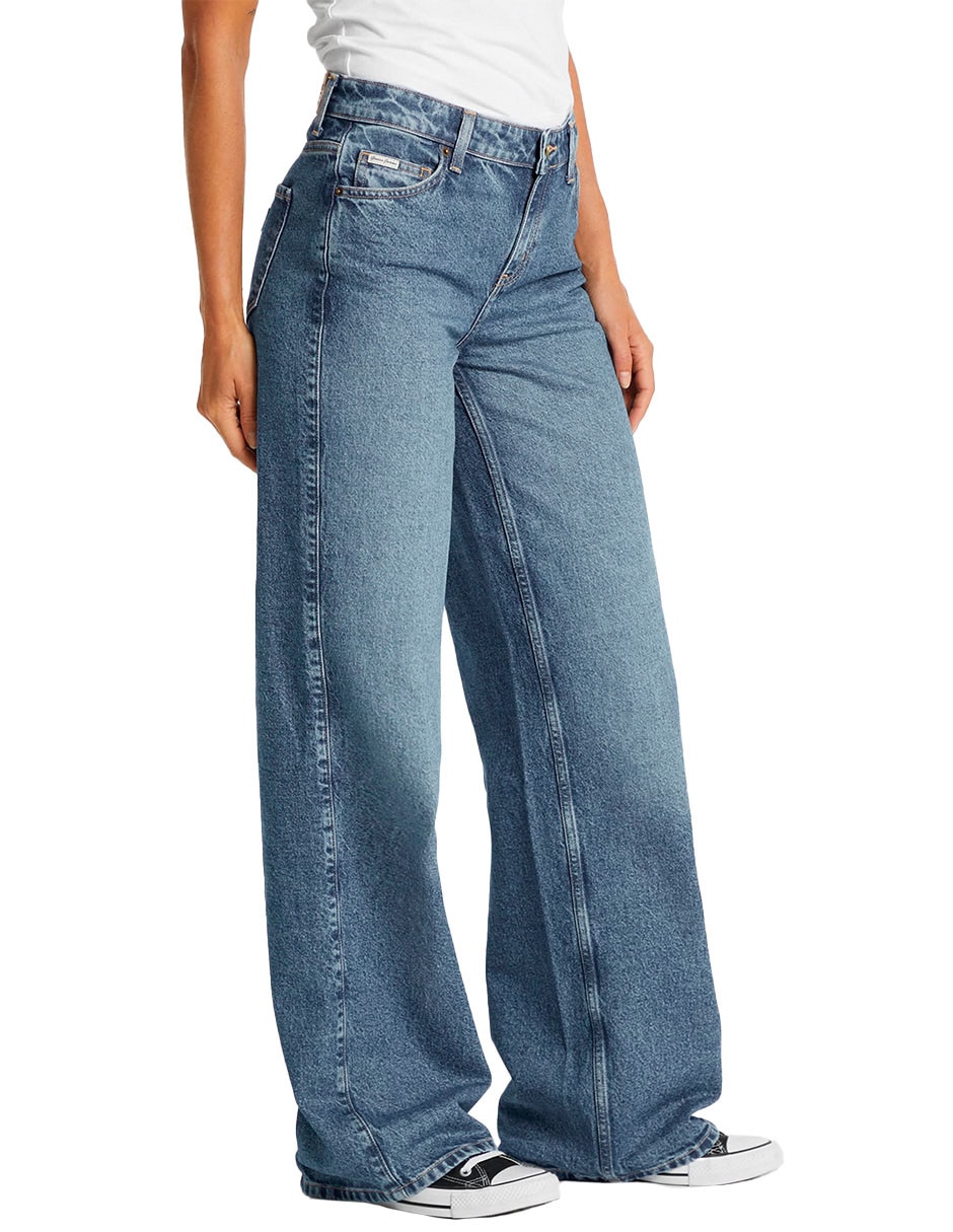 Jeans amplio w4ba0yd5cc4-gjus corte cintura para mujer 3