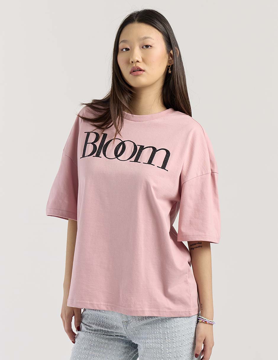 Playera manga al codo cuello redondo para mujer Playera manga al codo cuello redondo para mujer