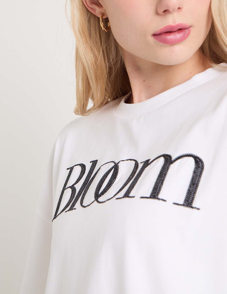 Playera manga al codo cuello redondo para mujer 4