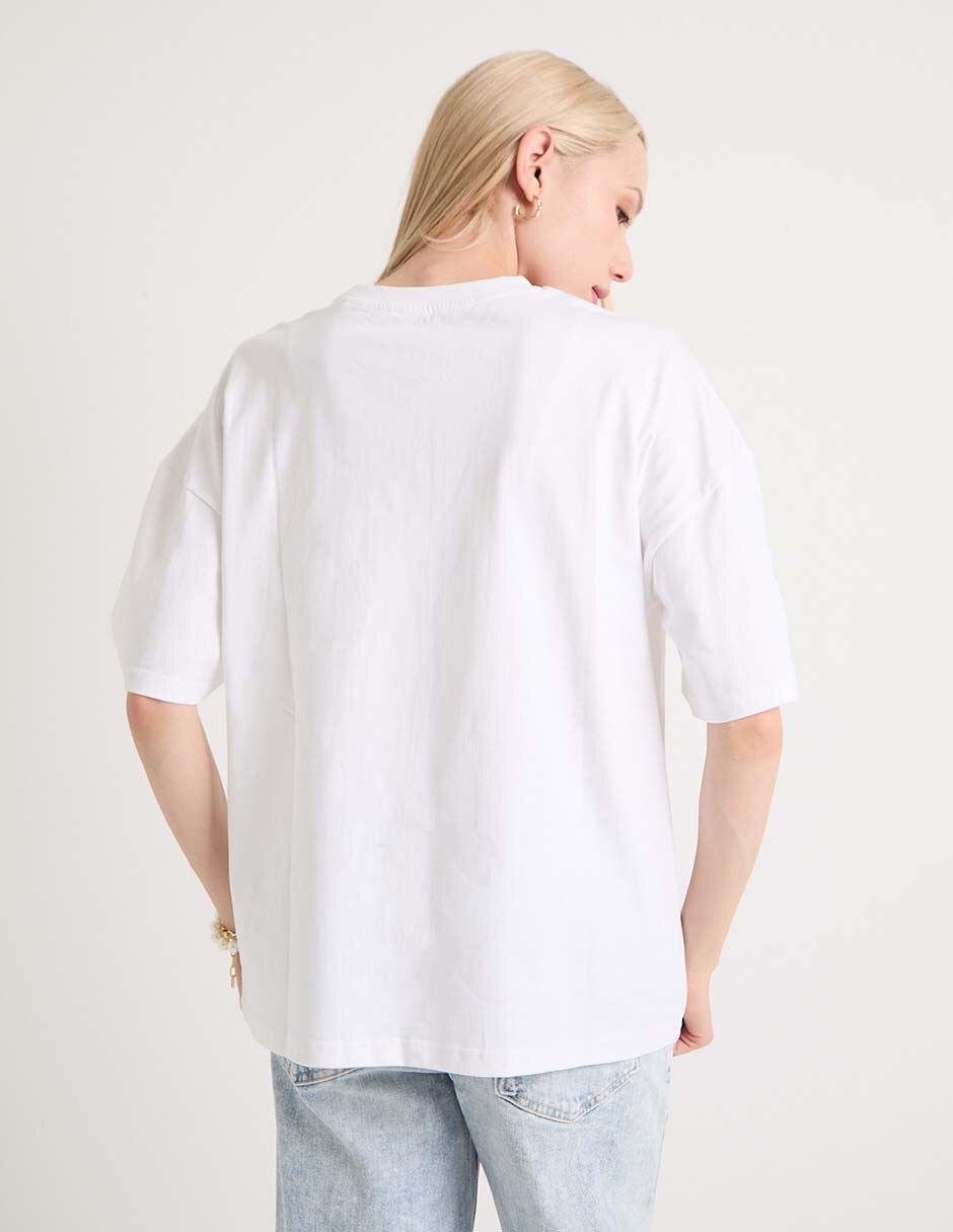 Playera manga al codo cuello redondo para mujer 5