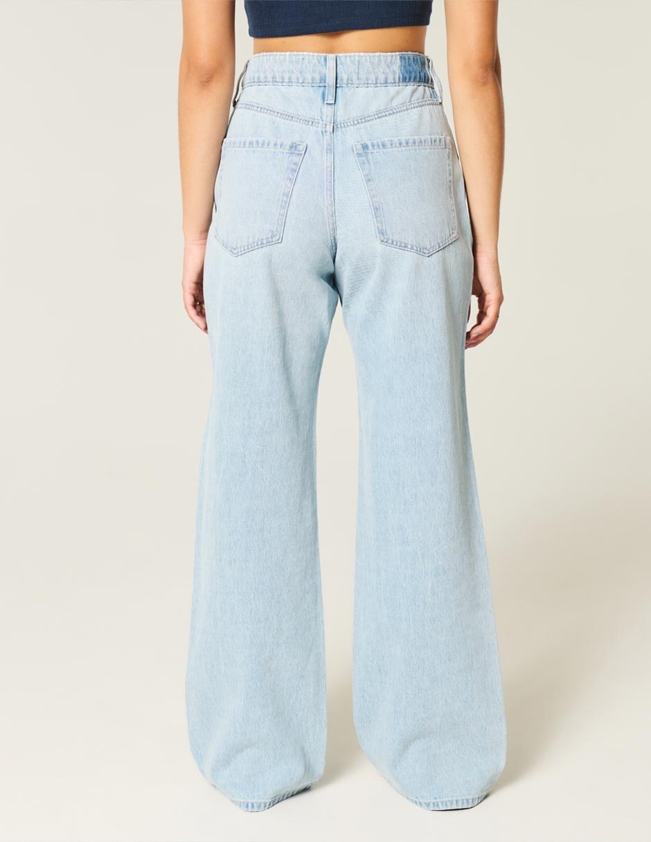 Jeans regular baggy KI355-5361-280 corte cintura alta para mujer